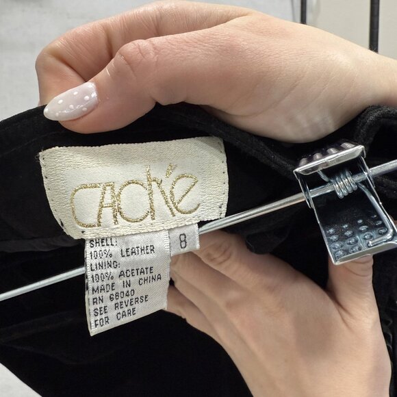 Cache Skirt Womens 8 Black Suede Leather Fringe Wrap Western Boho Mini Festival - Picture 2 of 7